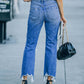 Mid Rise Trendy Ripped Cropped Jeans