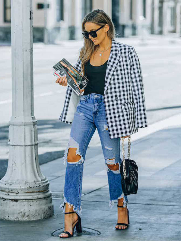 Mid Rise Trendy Ripped Cropped Jeans