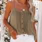 Linen Pleated Button Camisole Top