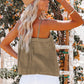 Linen Pleated Button Camisole Top