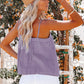 Linen Pleated Button Camisole Top
