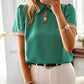 Green Bohemian Lace Collar and Sleeves Top
