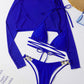 Solid Color High Cut Waist Long Sleeve Cutout Three-Piece Bikini Swimsuit