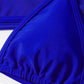 Solid Color High Cut Waist Long Sleeve Cutout Three-Piece Bikini Swimsuit