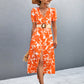 Hawaiian Floral Short Sleeve Long Slit Dress