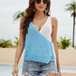 Colorblock Boho Open Knit Wrap Top