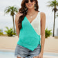 Colorblock Boho Open Knit Wrap Top