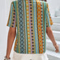 Bright Floral Aztec Short Sleeve Button Up Shirt