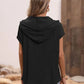 Basic Solid Color Loose Hooded Short Sleeve Top