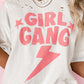 Girl Gang Distressed Round Neck Graphic T-Shirt