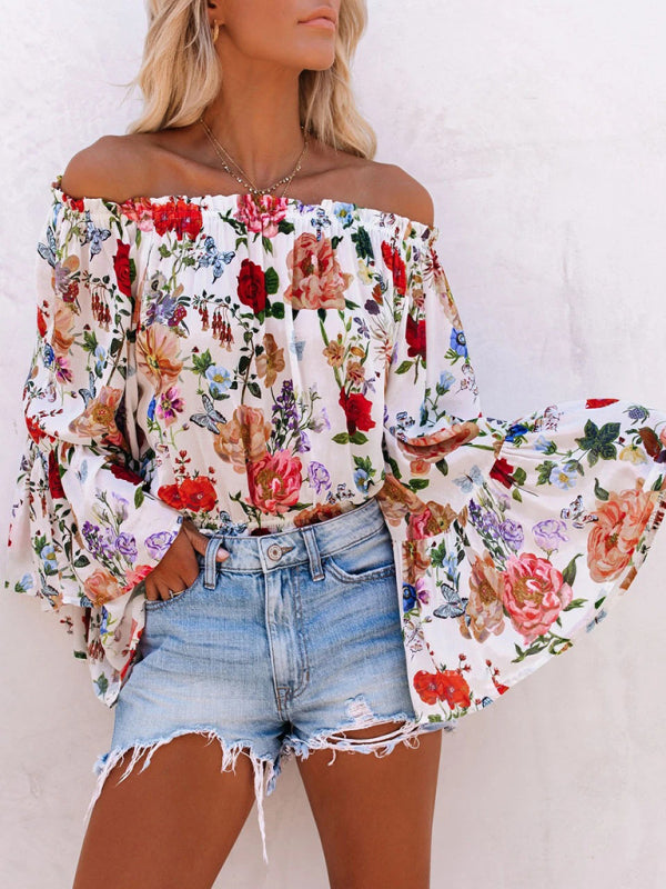 Off the shoulder bell 2025 sleeve sweater