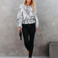 Boho Balloon Sleeve Leopard Printed Round Neck Top