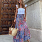 Boho and Paisley Floral Print Maxi Skirt