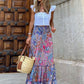 Boho and Paisley Floral Print Maxi Skirt