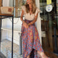 Boho and Paisley Floral Print Maxi Skirt