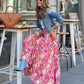 Boho and Paisley Floral Print Maxi Skirt