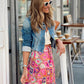 Boho and Paisley Floral Print Maxi Skirt