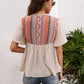 Bohemian Aztec Peasant Short Sleeve Top