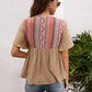 Bohemian Aztec Peasant Short Sleeve Top