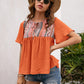 Bohemian Aztec Peasant Short Sleeve Top