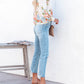 Summer Bohemian Floral Lantern Sleeve Top