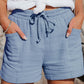 Cotton Linen Wrinkled Casual Mid Waist Shorts