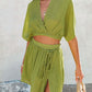 Bohemian Wrap Crop Top and Mini Skirt Outfit Set