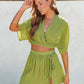 Bohemian Wrap Crop Top and Mini Skirt Outfit Set