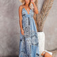 Bohemian Blue Paisley Sexy Maxi Dress