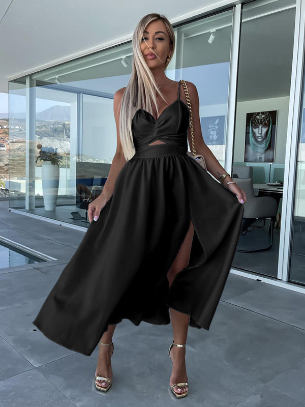 Lindsey Woven Sexy Bow Cutout Maxi Dress