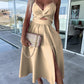 Lindsey Woven Sexy Bow Cutout Maxi Dress