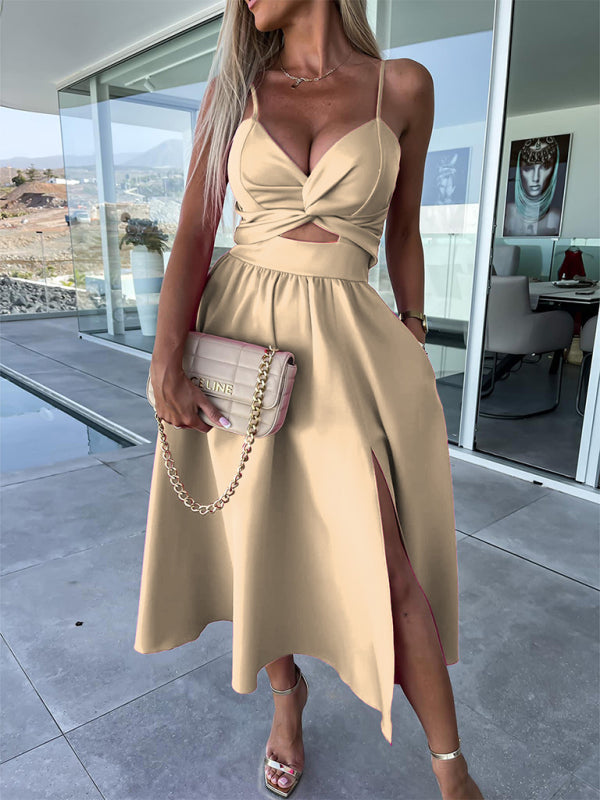 Lindsey Woven Sexy Bow Cutout Maxi Dress