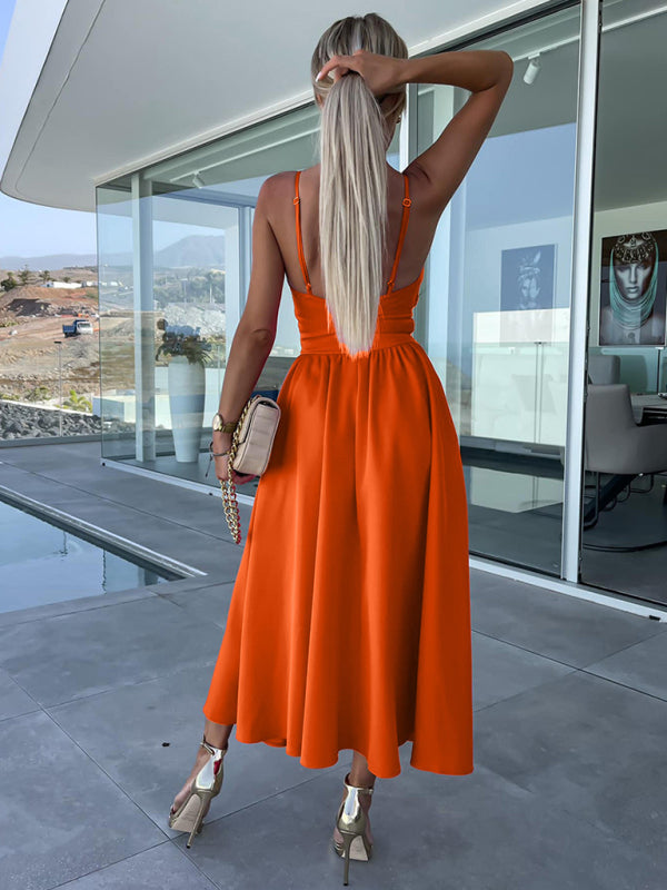 Lindsey Woven Sexy Bow Cutout Maxi Dress