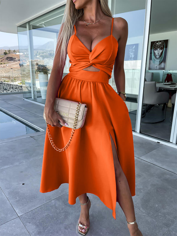 Lindsey Woven Sexy Bow Cutout Maxi Dress