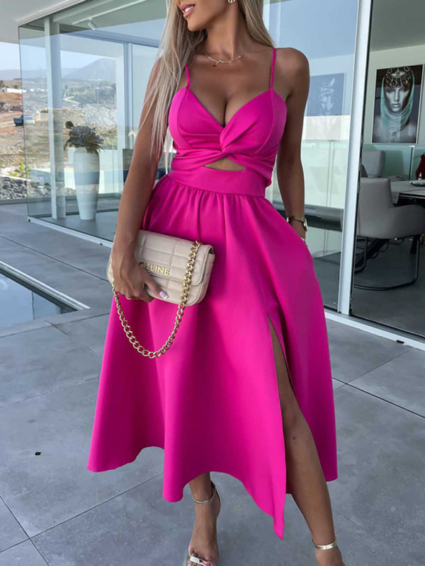 Lindsey Woven Sexy Bow Cutout Maxi Dress