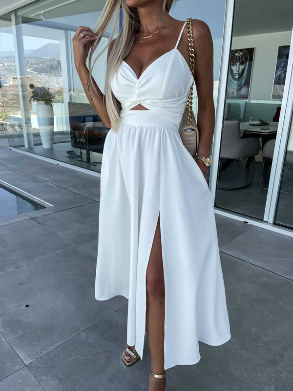 Lindsey Woven Sexy Bow Cutout Maxi Dress