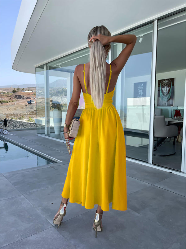 Lindsey Woven Sexy Bow Cutout Maxi Dress