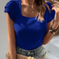 Sophia Textured Short Sleeve Ruffle Top
