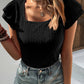 Sophia Textured Short Sleeve Ruffle Top