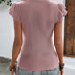 Sophia Textured Short Sleeve Ruffle Top
