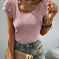 Sophia Textured Short Sleeve Ruffle Top