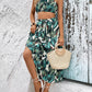 Betsy Boho Summer Leaf Crop Top and Maxi Skirt Outfit