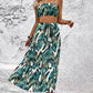 Betsy Boho Summer Leaf Crop Top and Maxi Skirt Outfit