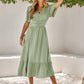 Caroline Polka Dot Bohemian V Neck Midi Dress