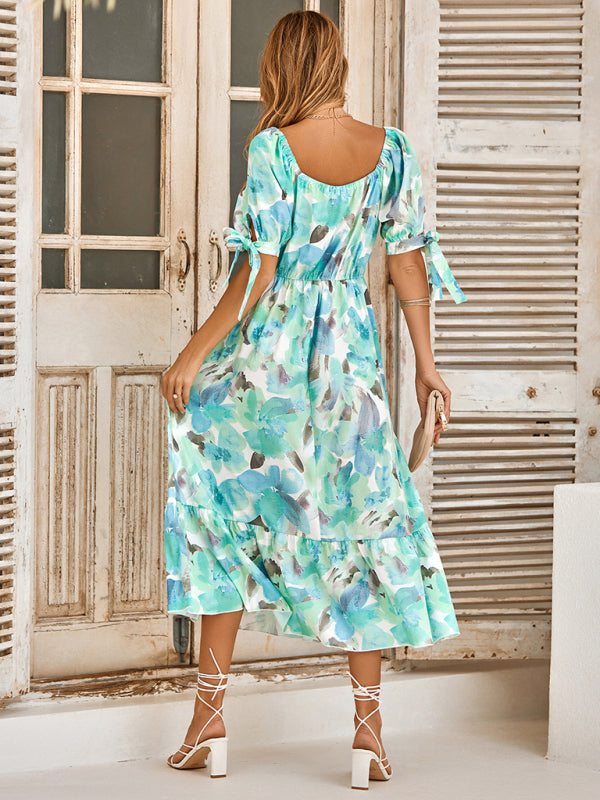 Cara Watercolor Floral Wrap Maxi Dress