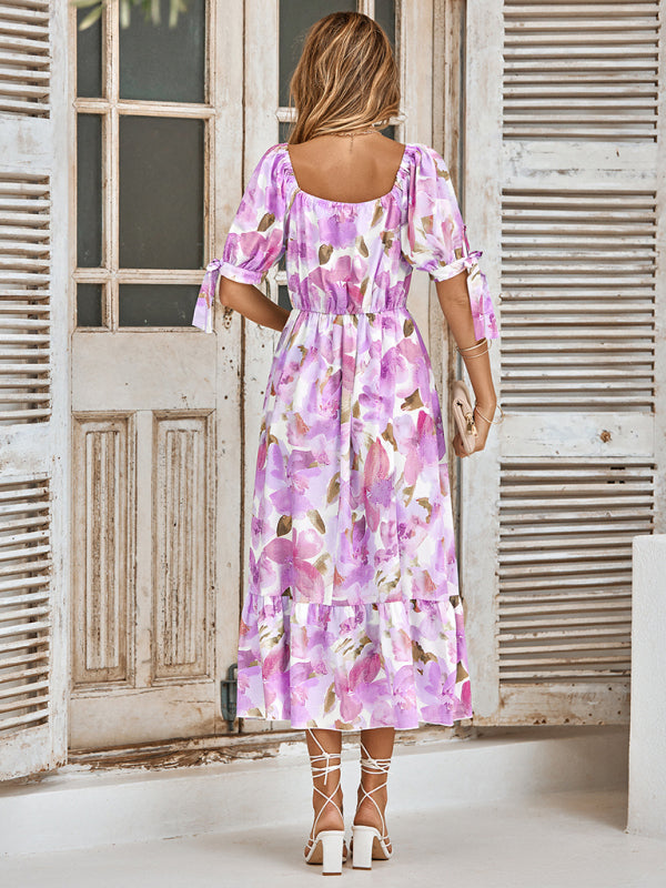 Cara Watercolor Floral Wrap Maxi Dress