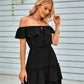 Ari Off the Shoulder Ruffled Short Dress