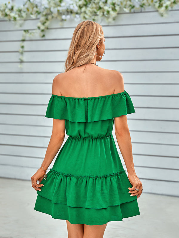 Ari Off the Shoulder Ruffled Short Dress