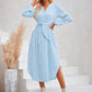 Devin Bohemian Striped Tie Waist Shirt Dress
