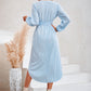 Devin Bohemian Striped Tie Waist Shirt Dress